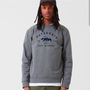 Patagonia Fitz Roy Bear Logo Uprisal Crew Sweat Shirt Top Cotton Arched Gray XL